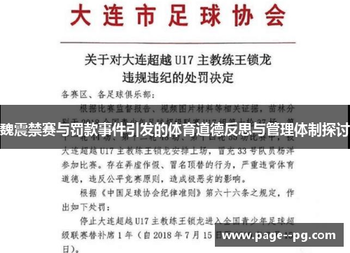 魏震禁赛与罚款事件引发的体育道德反思与管理体制探讨